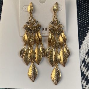 New! Lane Bryant gold cz chandelier earrings